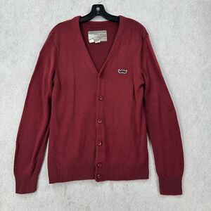 Toddland Mustache Sweater Cardigan Maroon Mens SMALL‎ Burgundy READ
